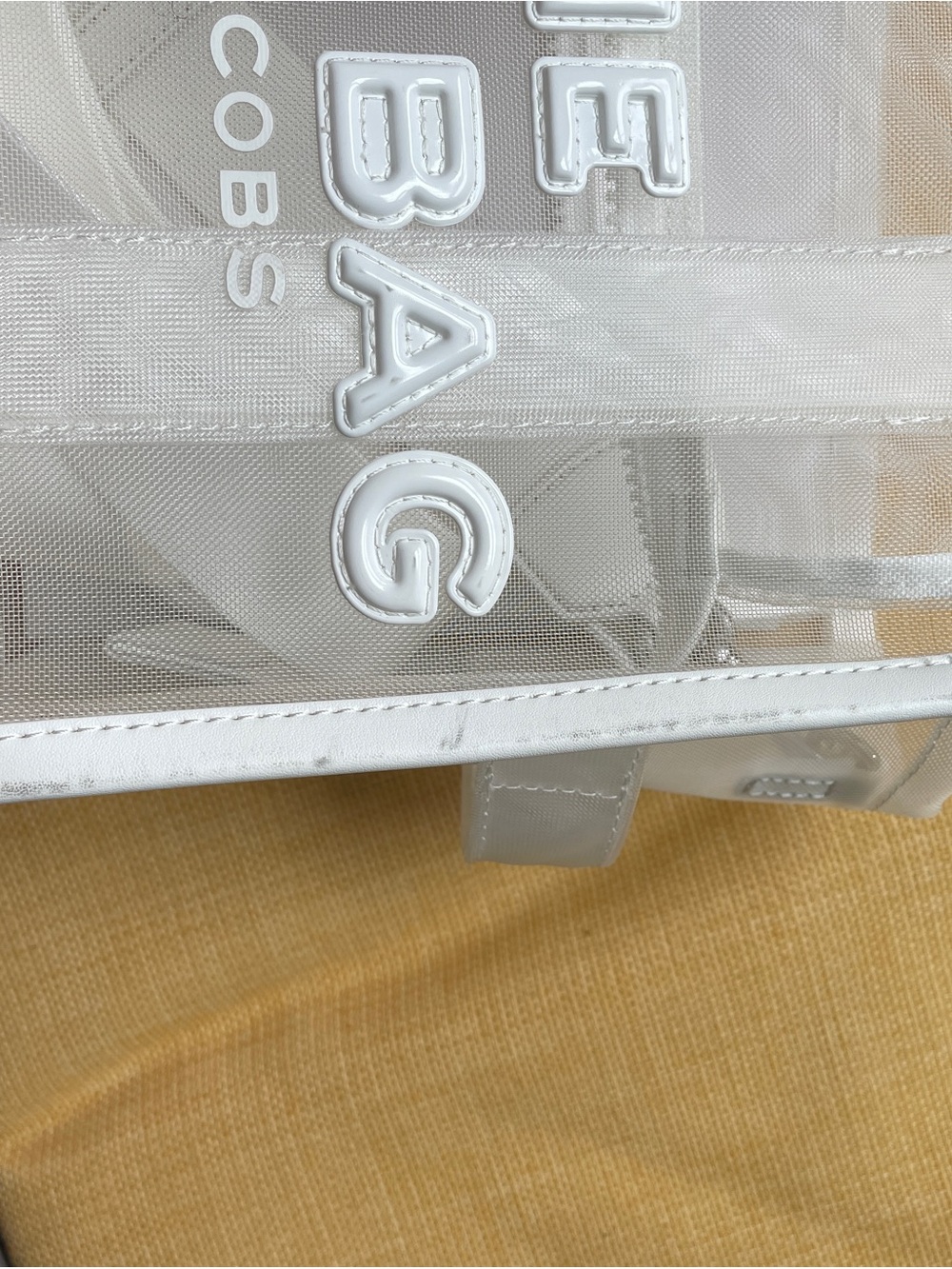 Marc Jacobs White Clear PVC 'The Tote Bag' with White Trim - Picture 10 of 13